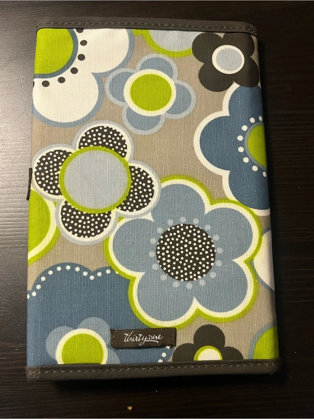 Thirty-One Fold & Go Organizer Notepad Holder Blue Green Floral